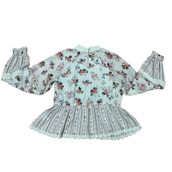 HEMANT & NANDITA Amour Floral Lace Blouse Size Large - Picture 3 of 7